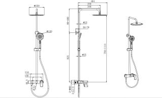 Душевая стойка Aquatek Вега AQ2060BGM оружейная сталь